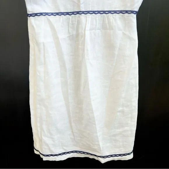 Boden Bea Linen Embroidered Dress - Cabin Blue Ticking Stripe Size US 2 (2R) - Picture 14 of 16